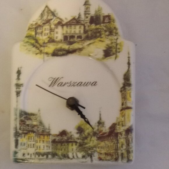 Clock ceramic from Poland with name 'of polish capital Warszawa - Picture 2 of 5